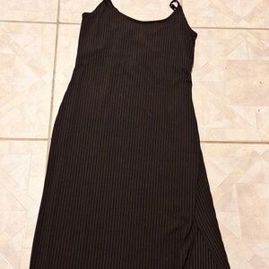 Y women's Love solid black body hugging stretch plus size dress 2X